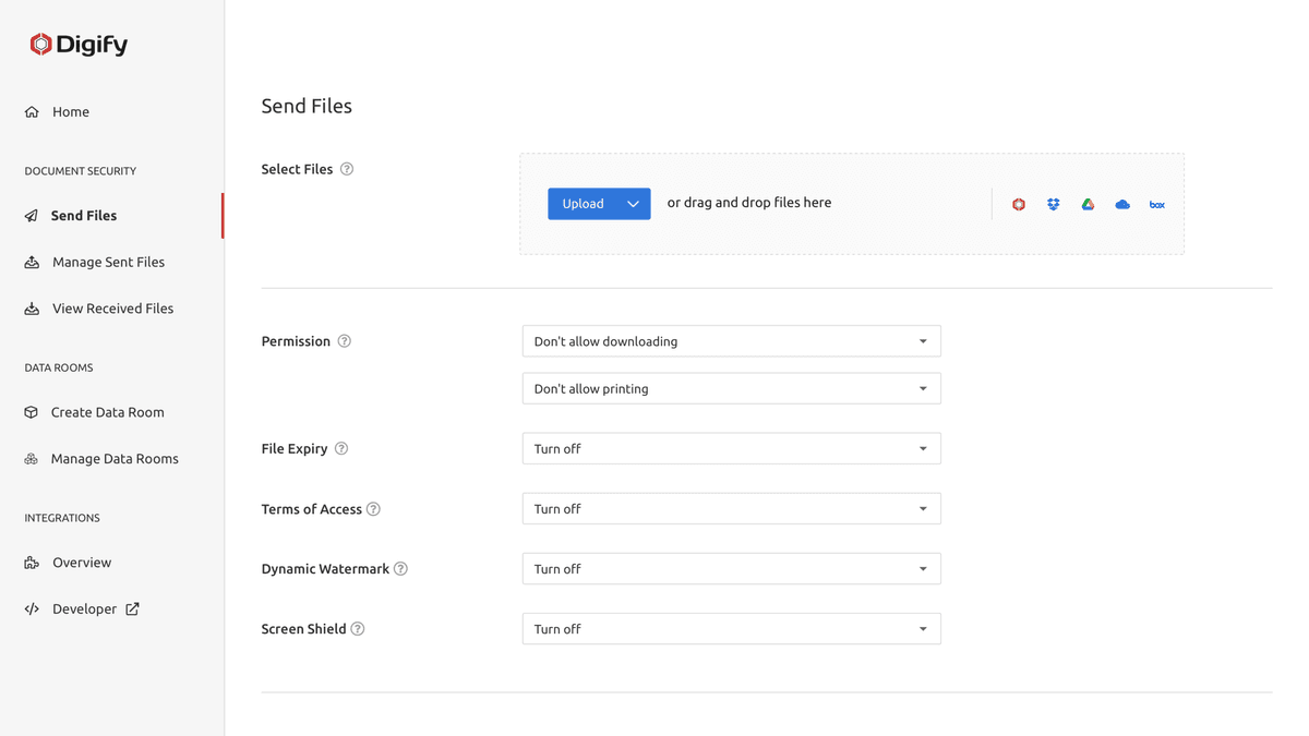 Digify Uploading and Link Settings