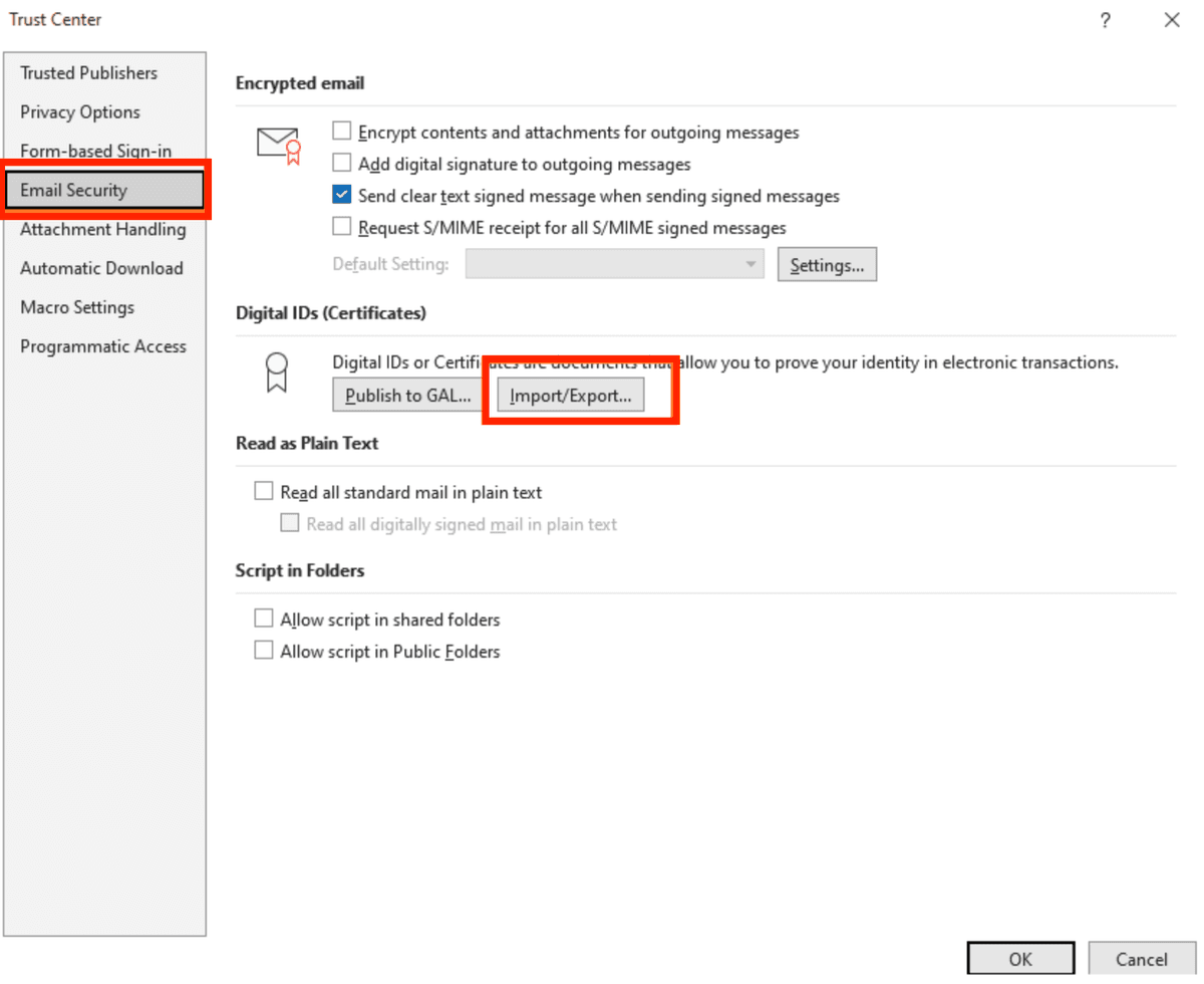 S/MIME encryption in Outlook