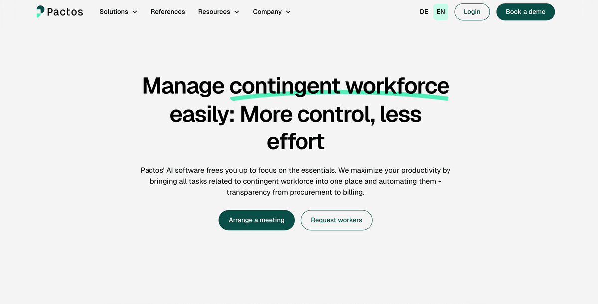 Pactos platform screenshot