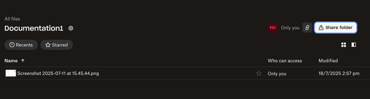 Dropbox folder and file