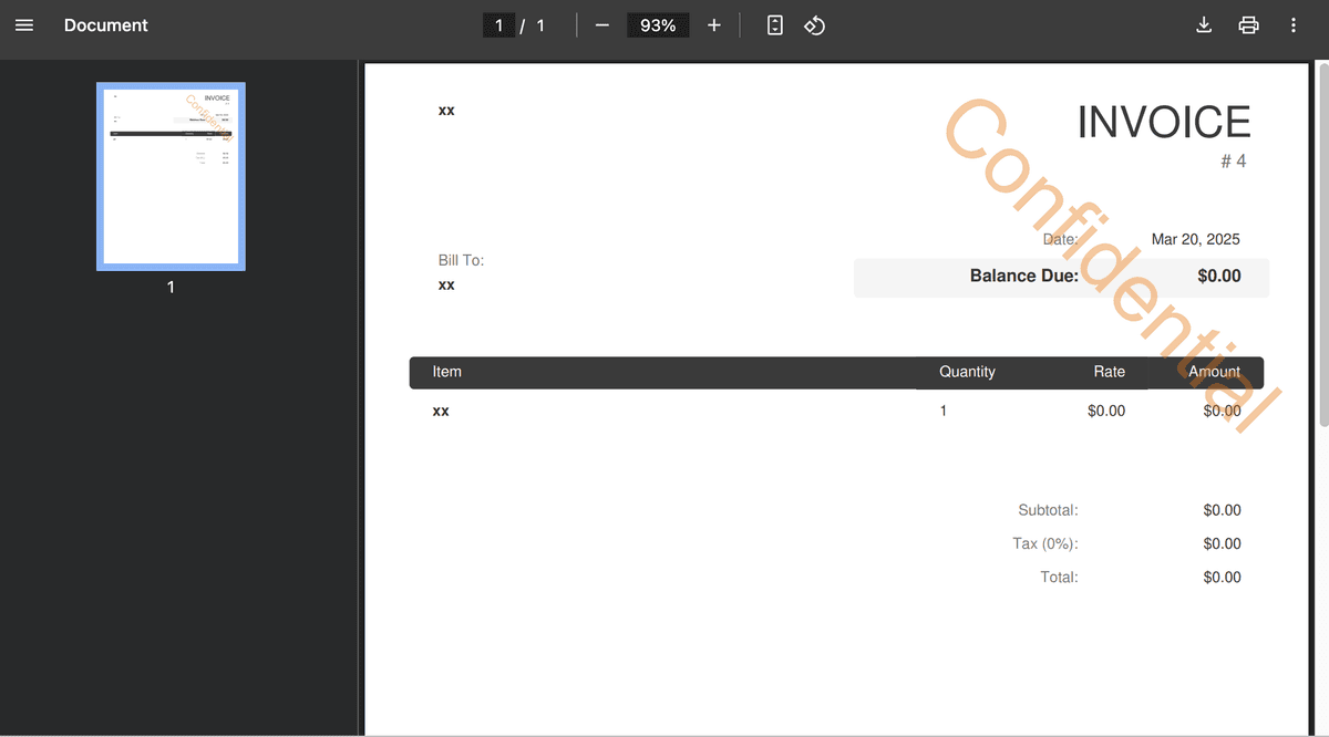 Descarga de archivo PDF con marca de agua en línea