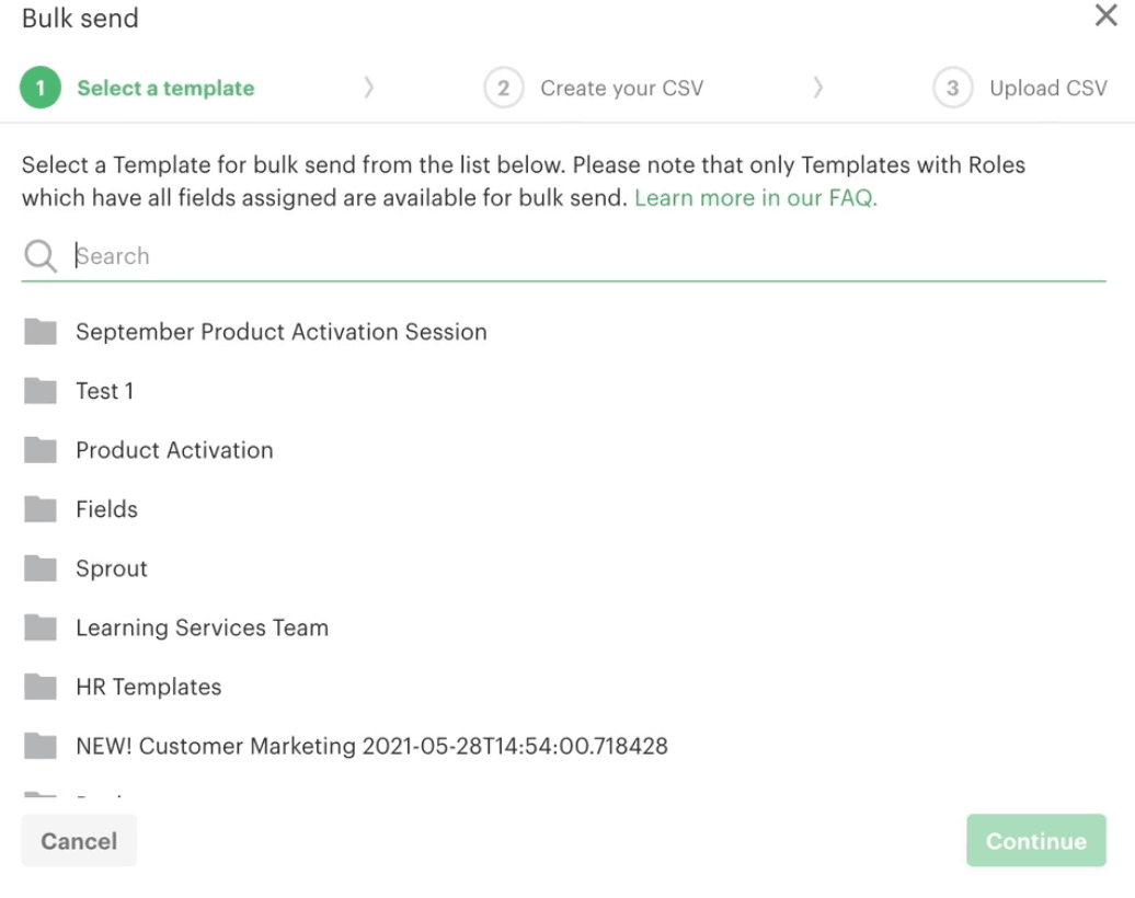 Configuration de l'envoi en masse PandaDoc