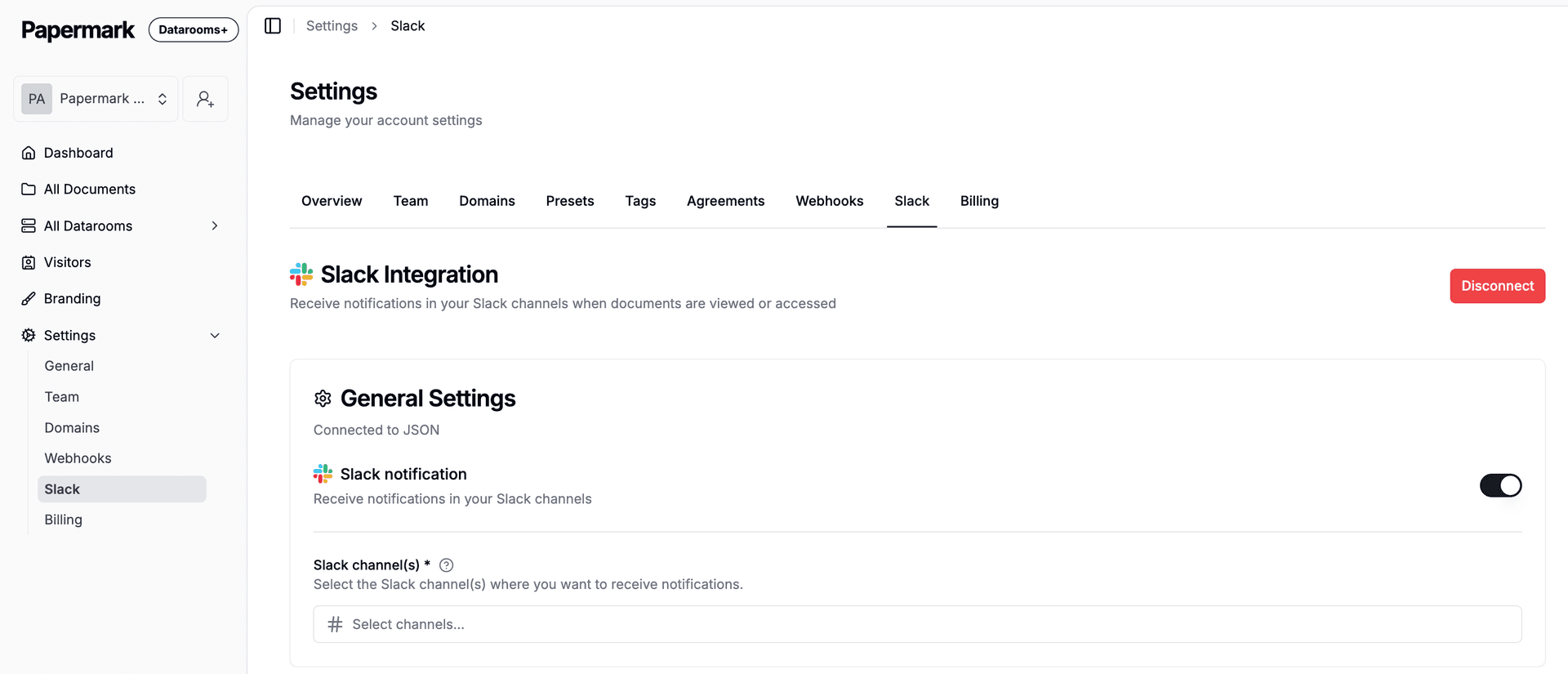 Connect Slack to get notified instantly