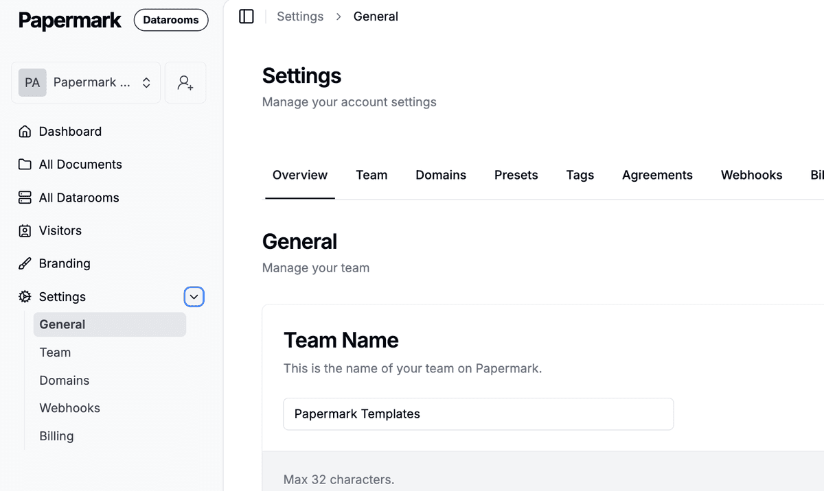 Page des paramètres montrant les domaines ignorés