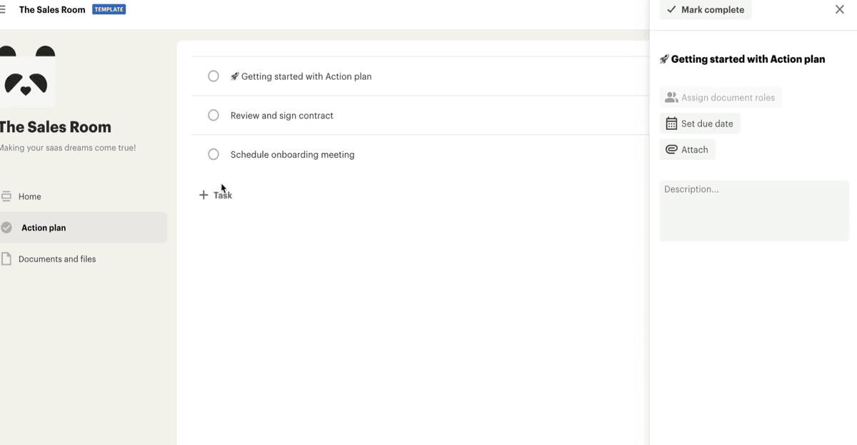 Gestion des tâches PandaDoc