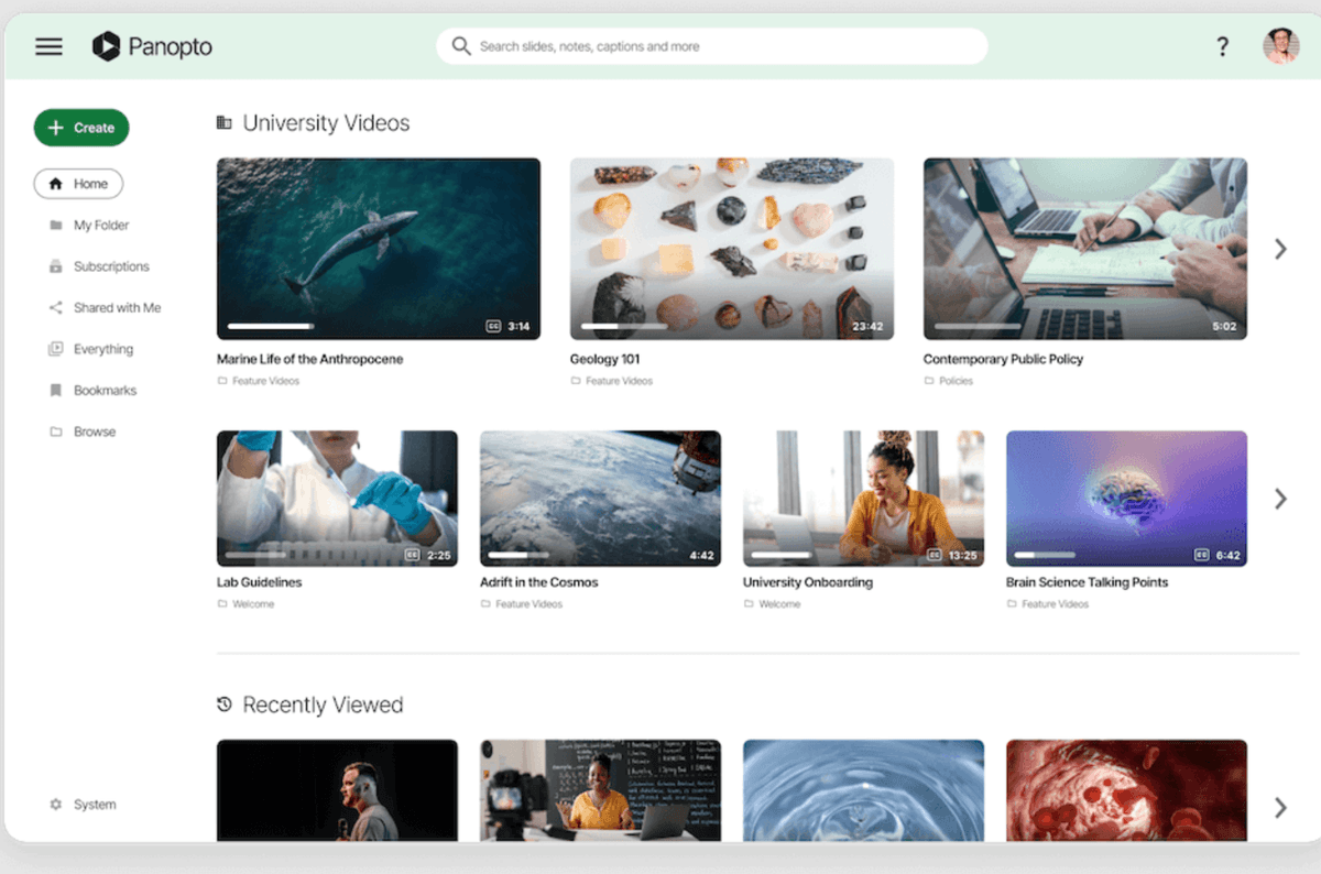Panopto video content management