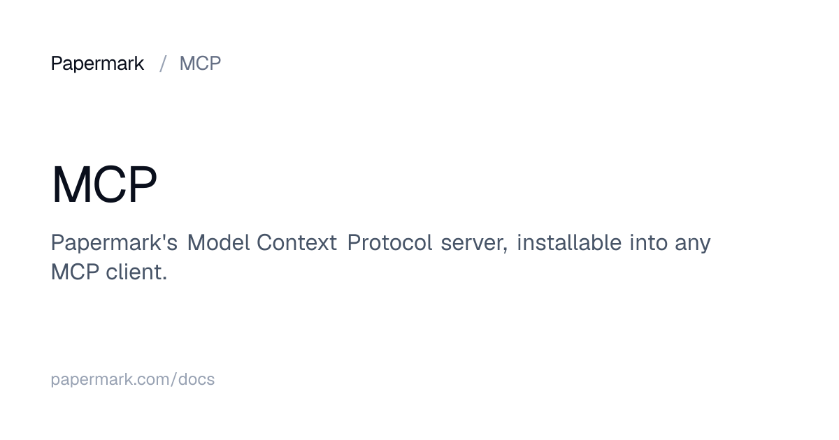 MCP | Papermark Docs